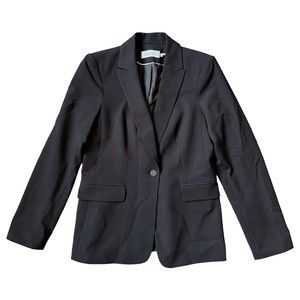 Calvin Klein Women's Black One-Button Business Blazer Jacket Size 6 Petites